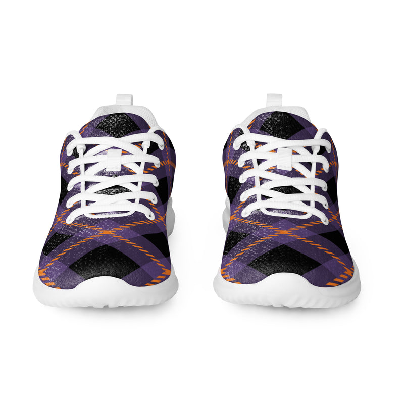 Navy Purple Plaid Athletic #178 - Front View | HA!LO Canvas Sneakers