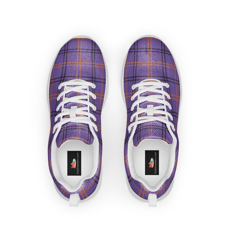 Amber Plaid Athletic #179 - Back View | HA!LO Canvas Sneakers