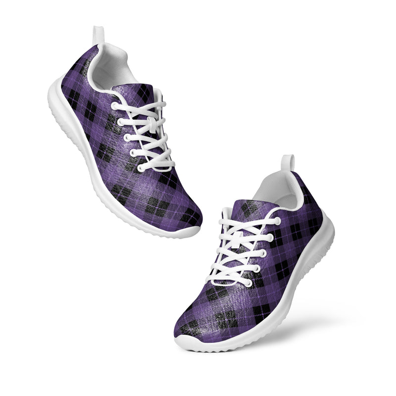 Dark Purple Plaid Athletic #180 - Top Down View | HA!LO Canvas Sneakers