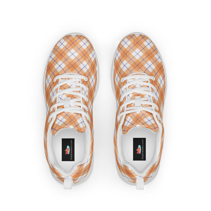 Peach Check Athletic #182 - Back View | HA!LO Canvas Sneakers