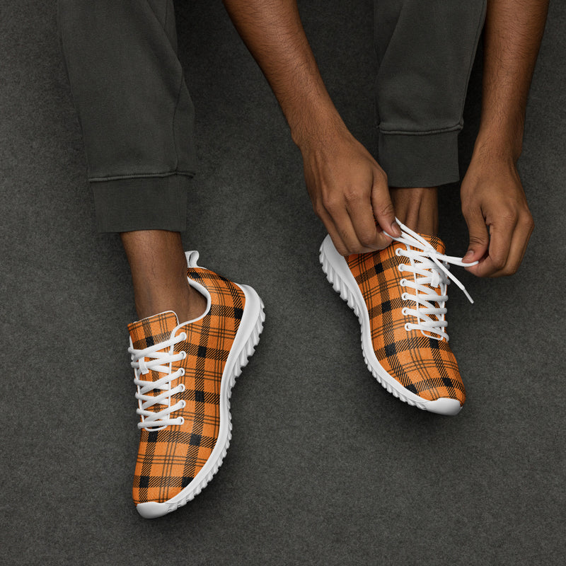 Orange Tartan Athletic #186 - Opposite Side | HA!LO Canvas Sneakers