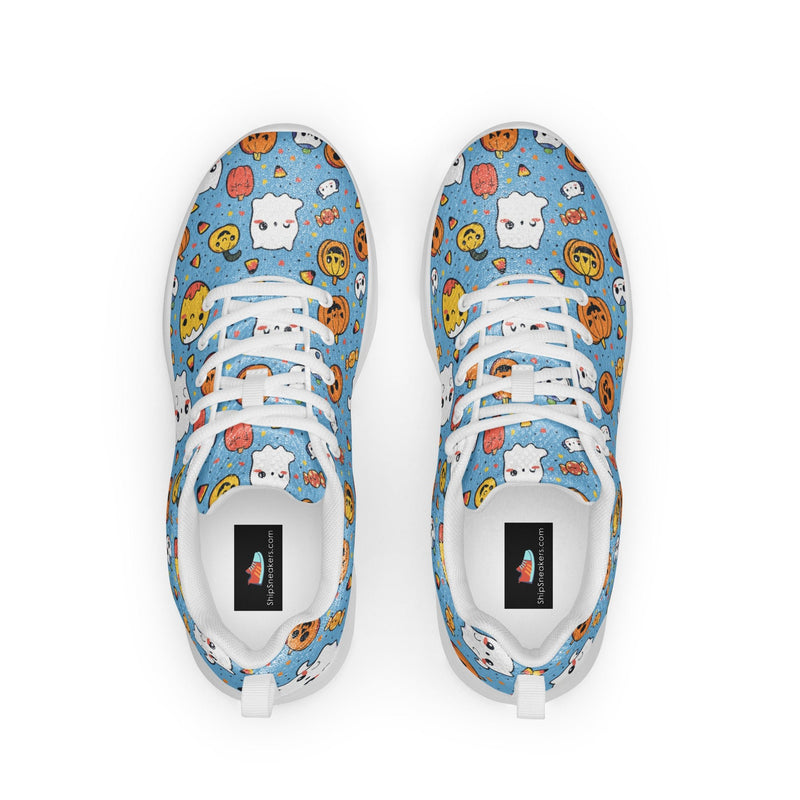 Blue Emoji Paw Athletic #190 - Back View | HA!LO Canvas Sneakers