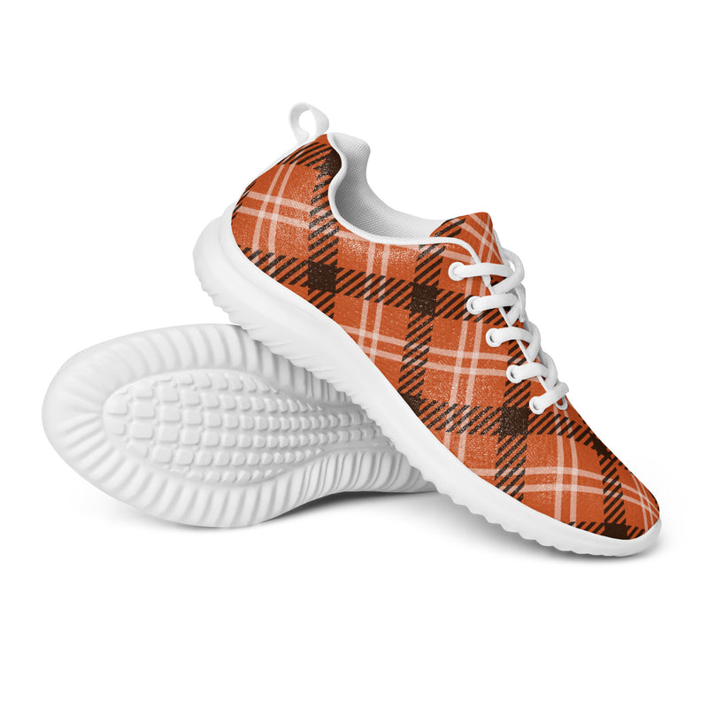 Rust Orange Plaid Athletic #195 - Canvas High Top Sneakers | HA!LO