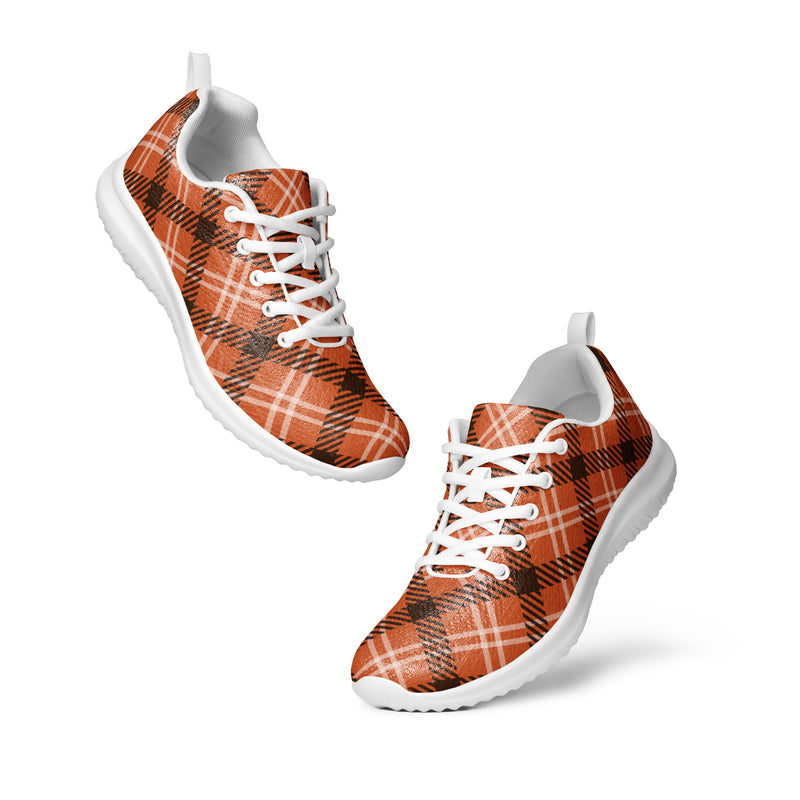 Rust Orange Plaid Athletic #195 - Top Down View | HA!LO Canvas Sneakers