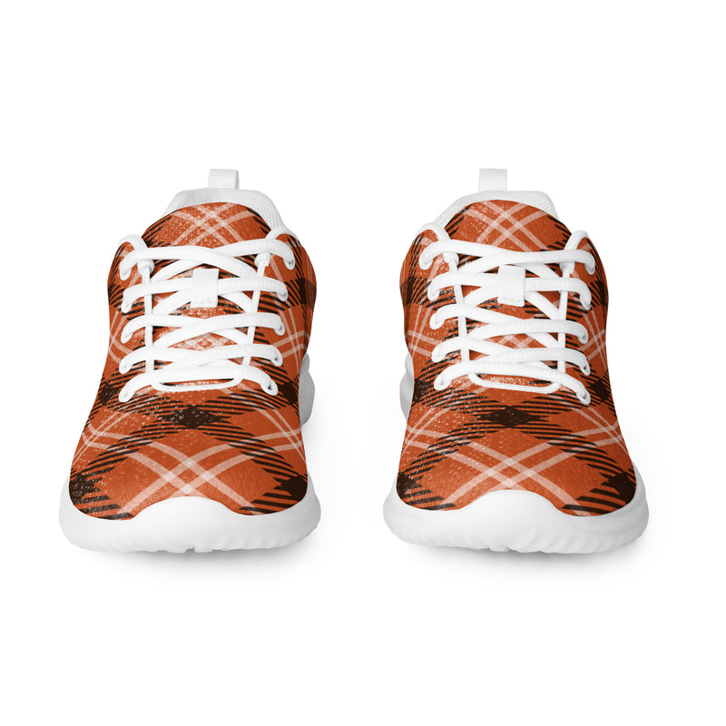 Rust Orange Plaid Athletic #195 - Front View | HA!LO Canvas Sneakers