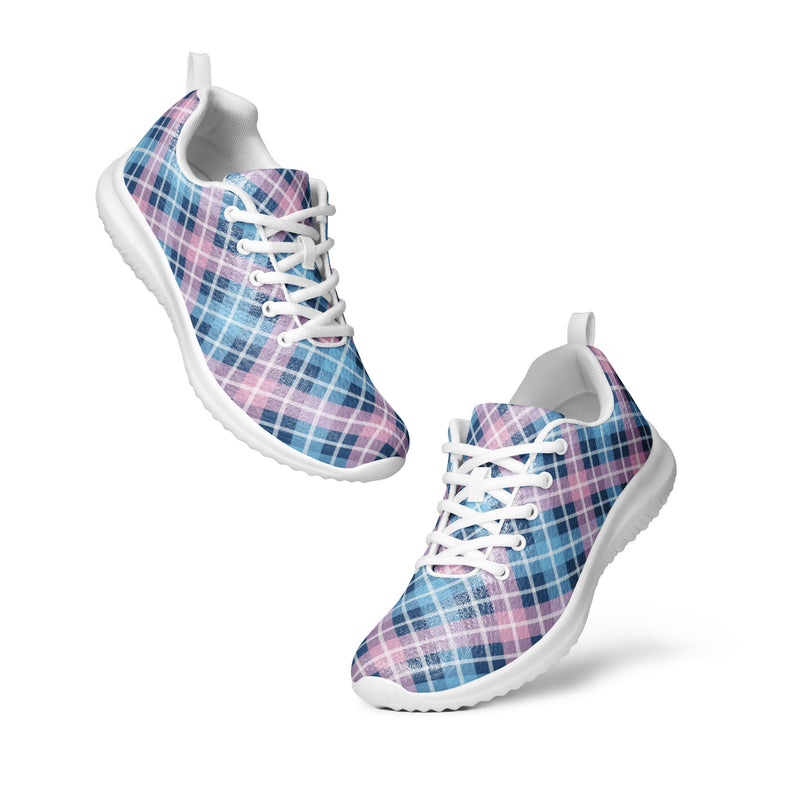 White Plaid Athletic #203 - Top Down View | HA!LO Canvas Sneakers