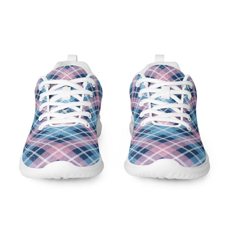 White Plaid Athletic #203 - Front View | HA!LO Canvas Sneakers