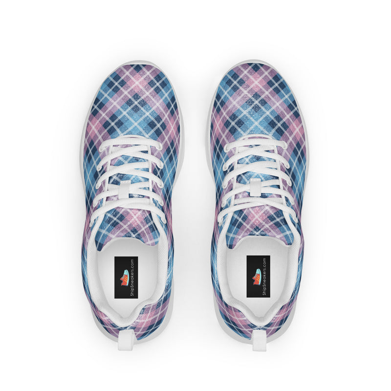 White Plaid Athletic #203 - Back View | HA!LO Canvas Sneakers