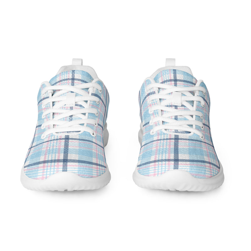 Chambray Plaid Athletic #206 - Front View | HA!LO Canvas Sneakers