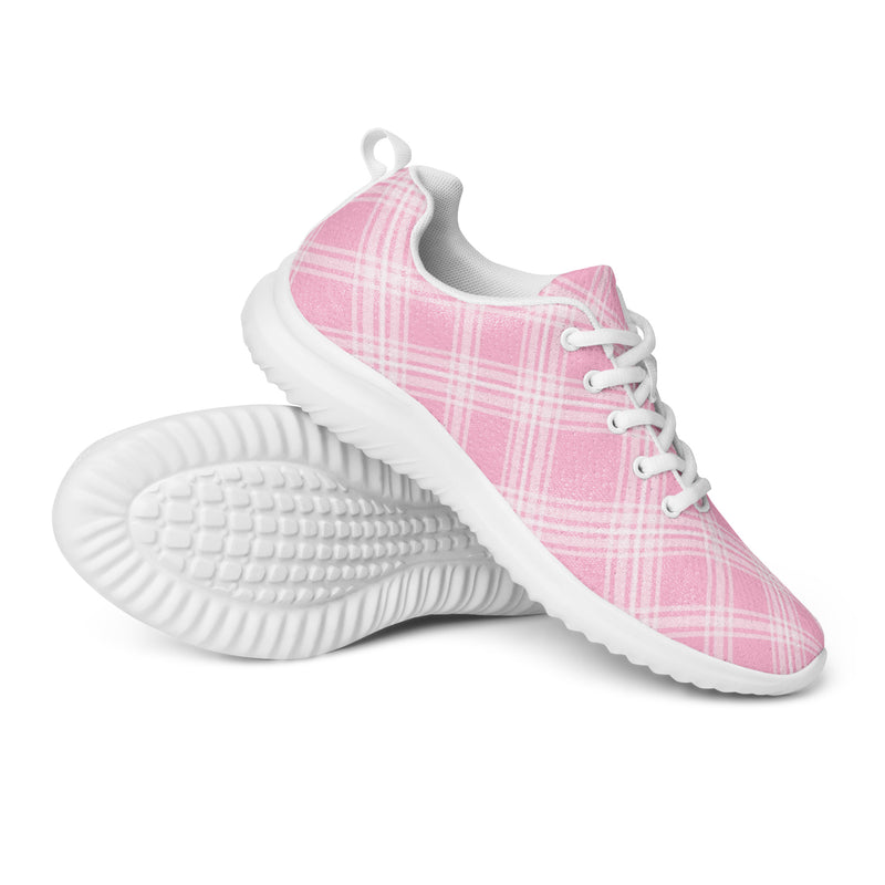 Blue Pink Plaid Athletic #209 - Canvas High Top Sneakers | HA!LO