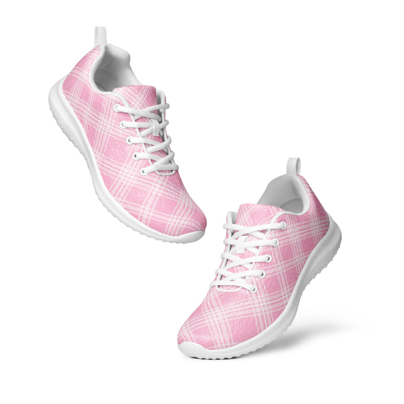 Blue Pink Plaid Athletic #209 - Top Down View | HA!LO Canvas Sneakers