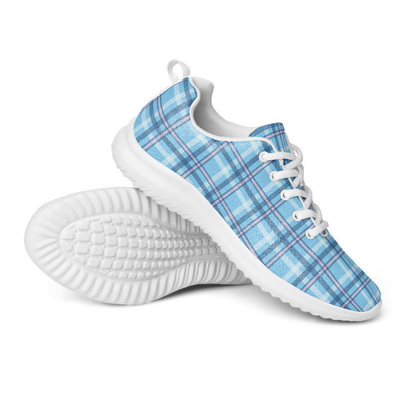Sky Blue Plaid Athletic #210 - Canvas High Top Sneakers | HA!LO