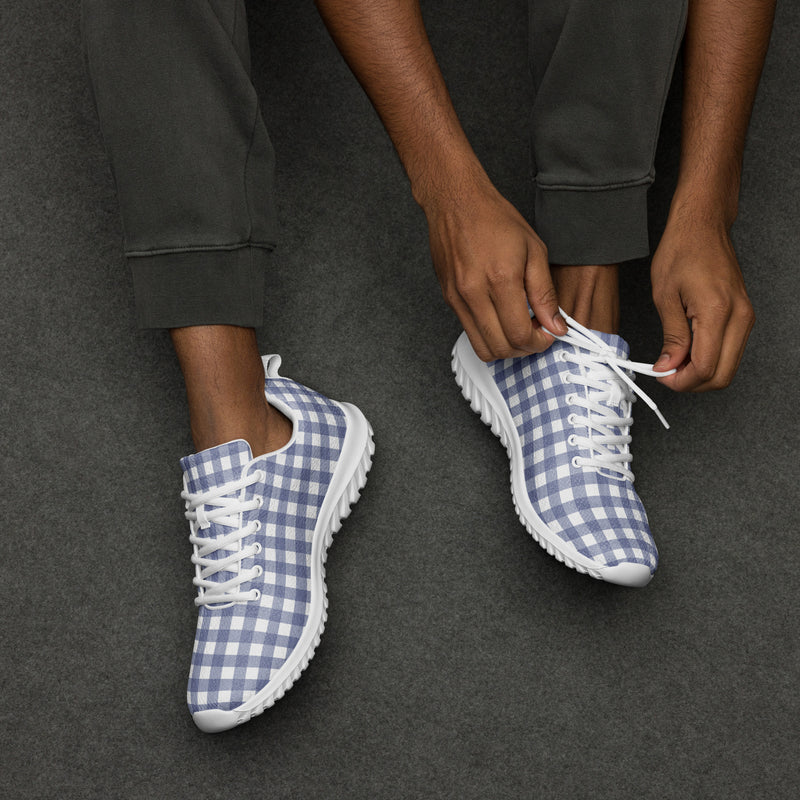 Navy Gingham Small Athletic #213 - Opposite Side | HA!LO Canvas Sneakers