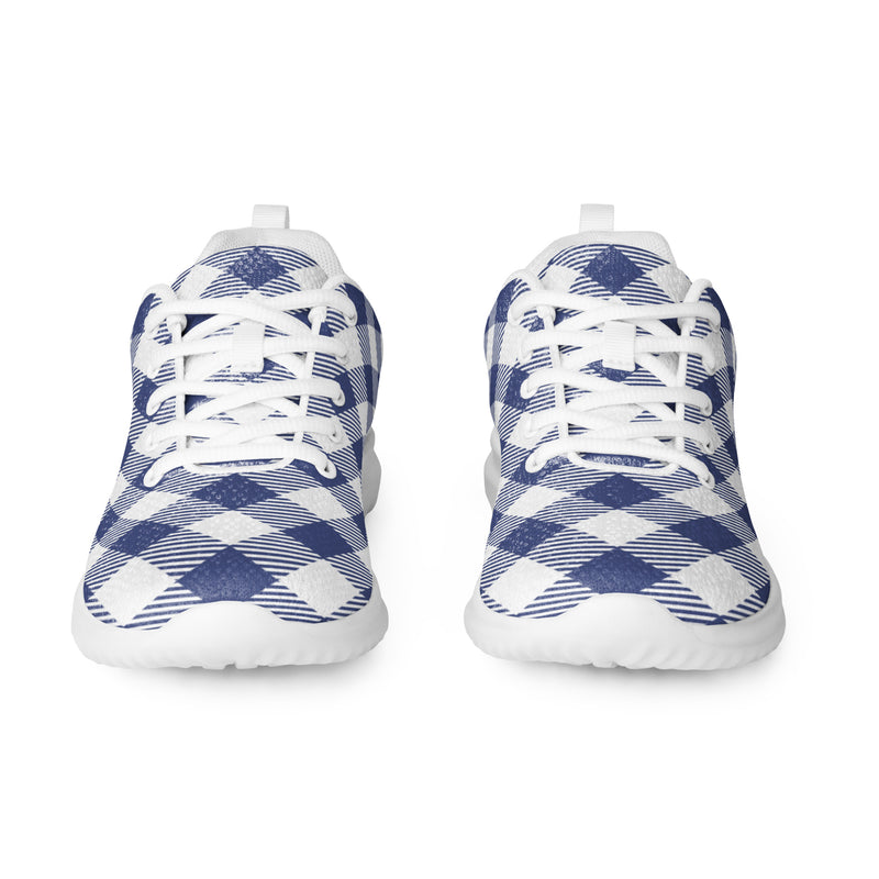 Navy Gingham Athletic #217 - Front View | HA!LO Canvas Sneakers