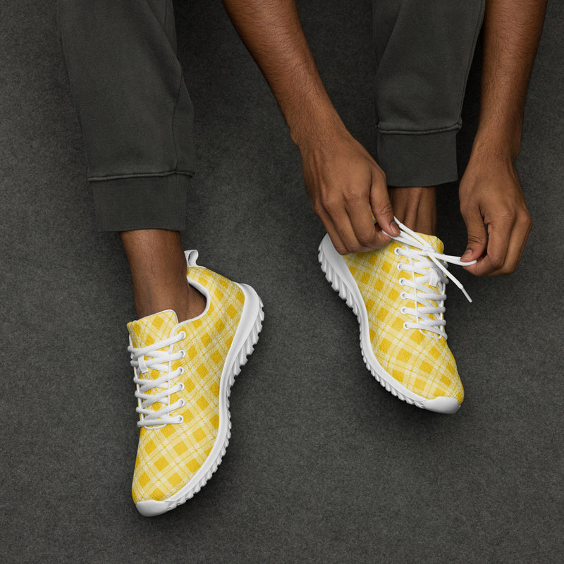 Yellow Plaid Athletic #218 - Opposite Side | HA!LO Canvas Sneakers