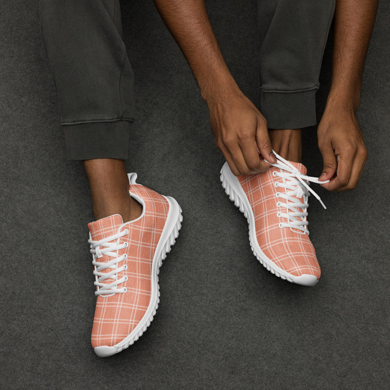 Peach Grid Athletic #222 - Opposite Side | HA!LO Canvas Sneakers