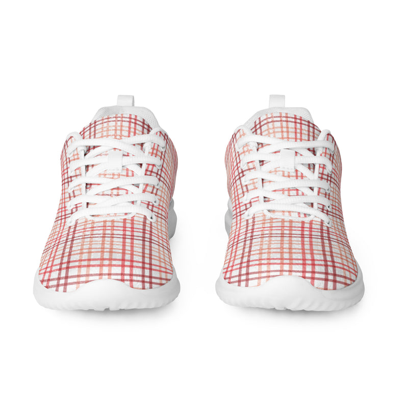 Salmon Plaid Athletic #224 - Front View | HA!LO Canvas Sneakers