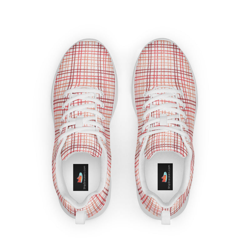 Salmon Plaid Athletic #224 - Back View | HA!LO Canvas Sneakers