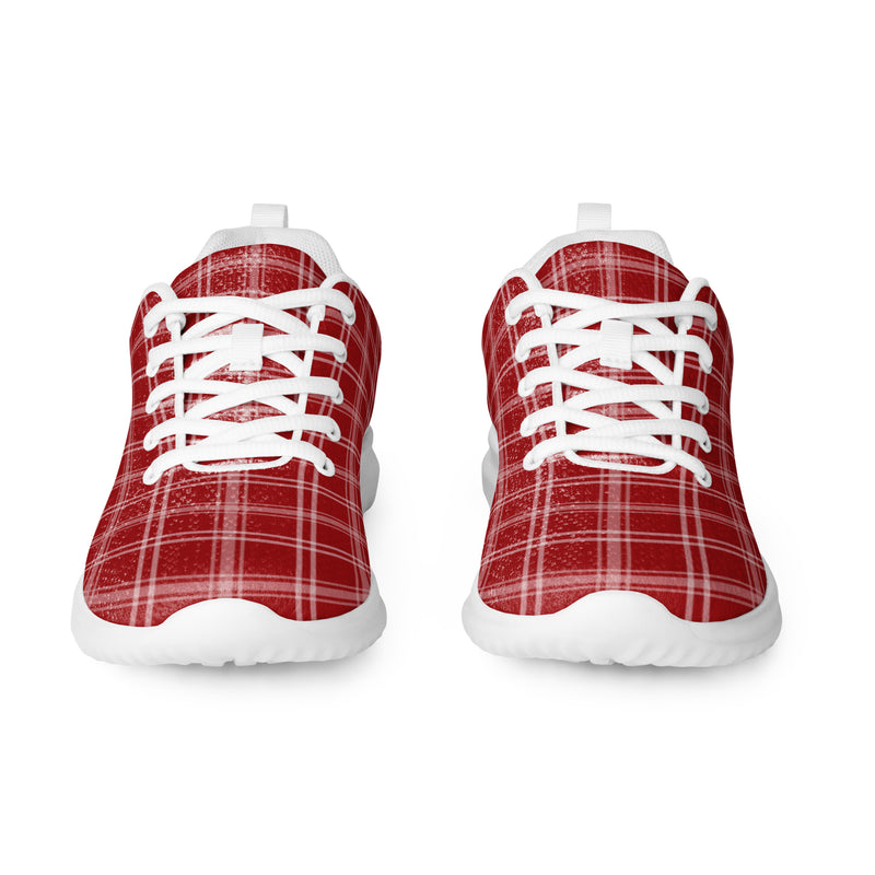 Cranberry Plaid Athletic #226 - Front View | HA!LO Canvas Sneakers