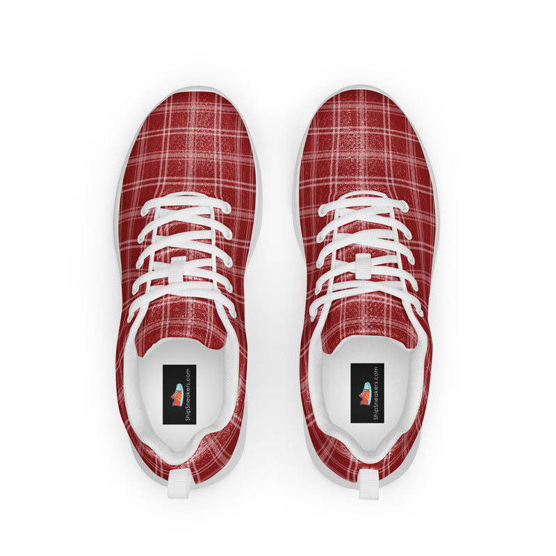 Cranberry Plaid Athletic #226 - Back View | HA!LO Canvas Sneakers