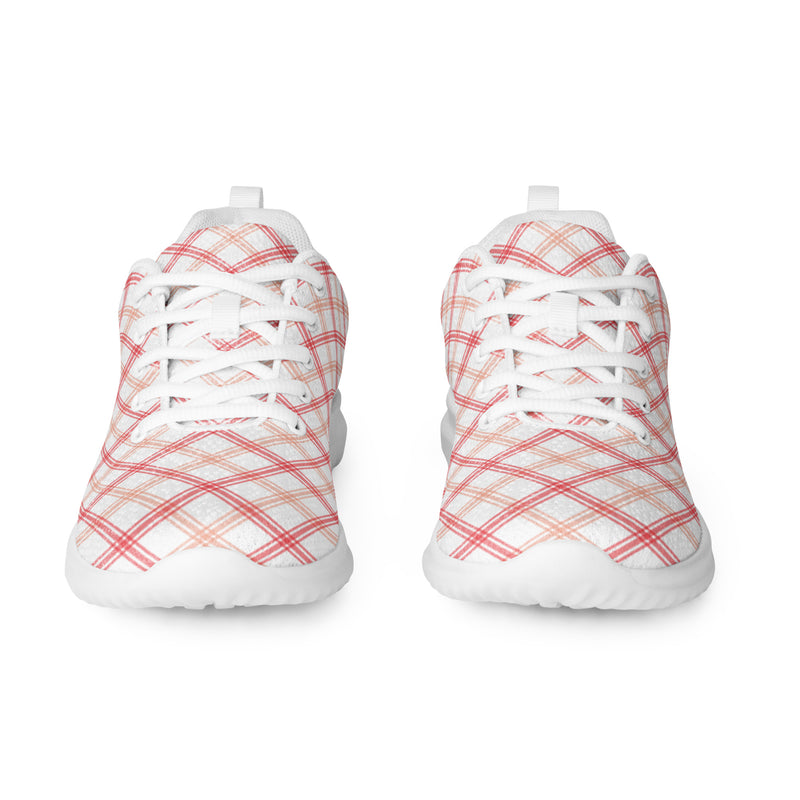 Blush Plaid Athletic #227 - Front View | HA!LO Canvas Sneakers
