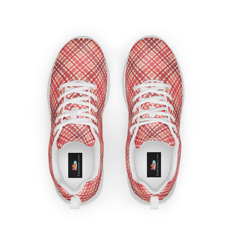 Red Plaid Athletic #228 - Back View | HA!LO Canvas Sneakers