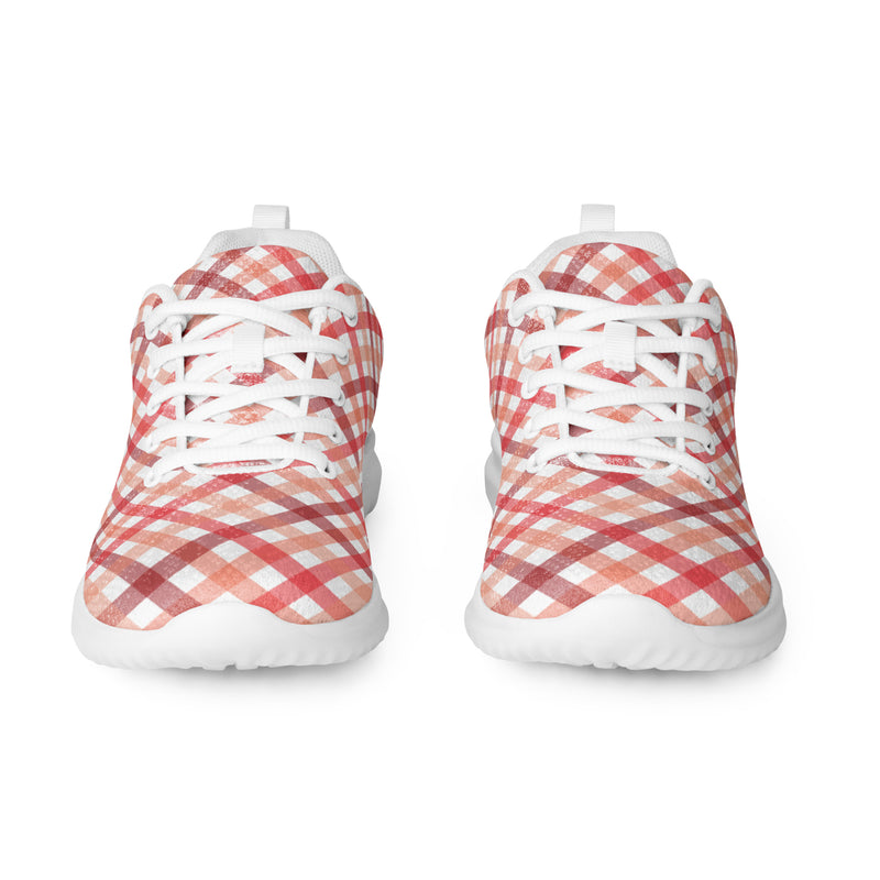 Pink Plaid Athletic #231 - Front View | HA!LO Canvas Sneakers