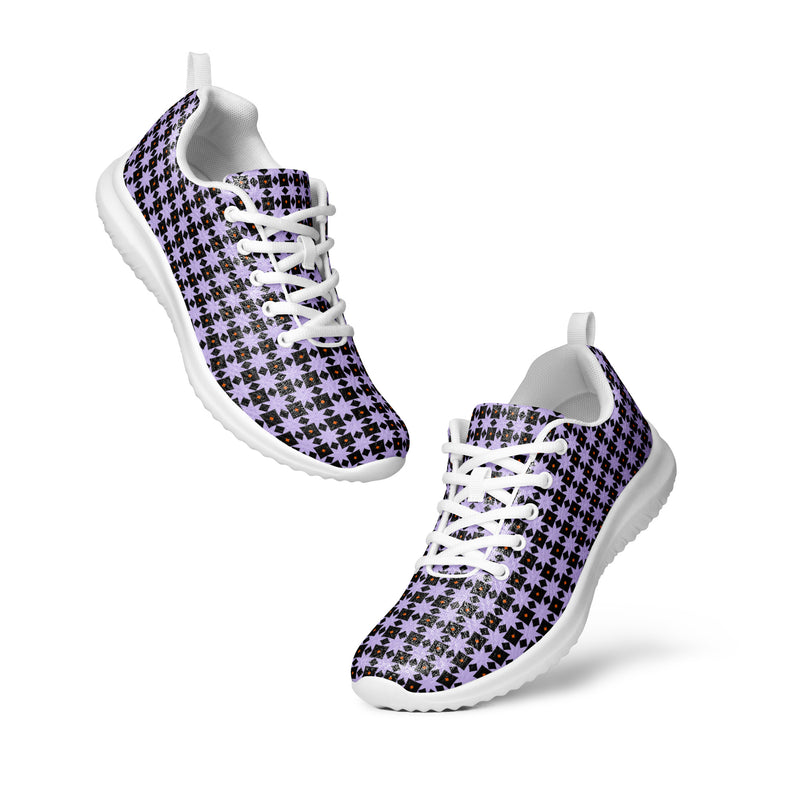 Purple Houndstooth Athletic #237 - Top Down View | HA!LO Canvas Sneakers