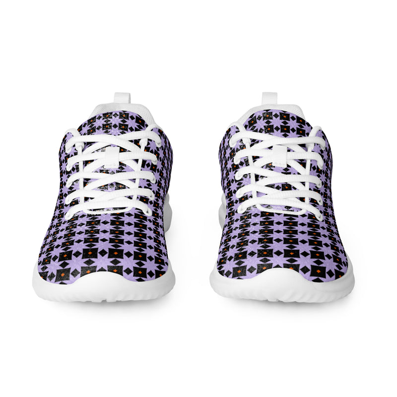 Purple Houndstooth Athletic #237 - Front View | HA!LO Canvas Sneakers