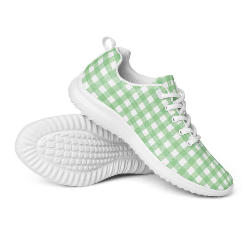 Green Gingham Wide Athletic #266 - Canvas High Top Sneakers | HA!LO