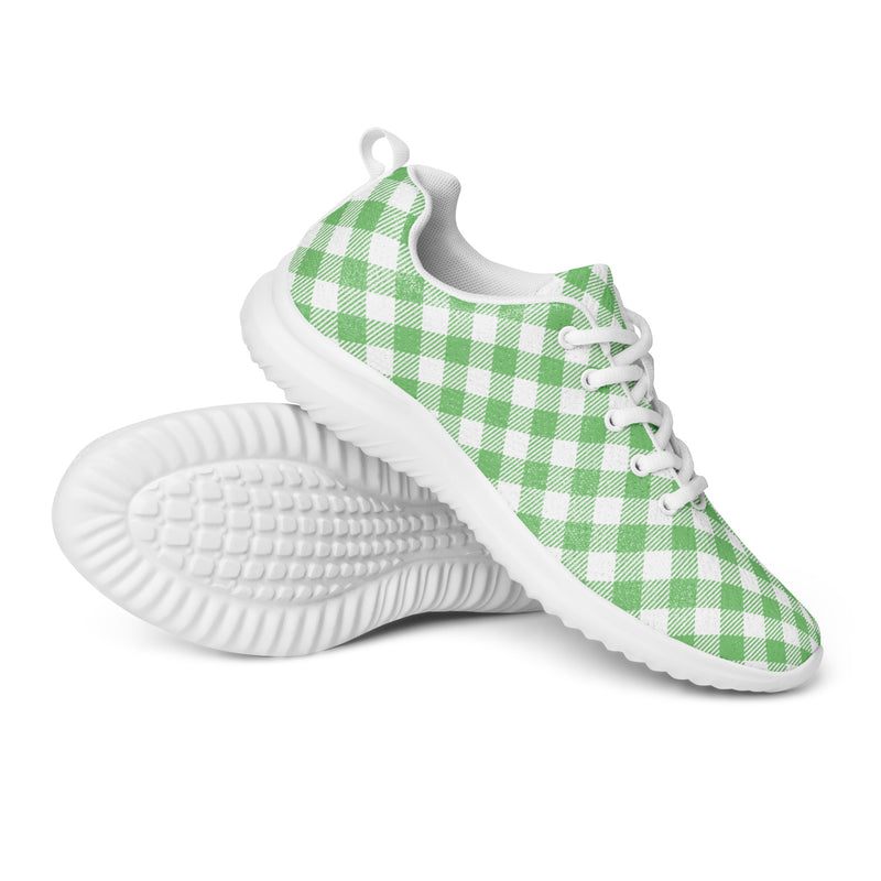 Green Check Large Athletic #269 - Canvas High Top Sneakers | HA!LO
