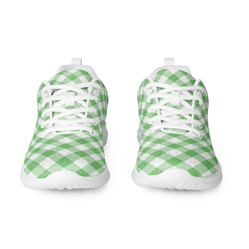 Green Check Large Athletic #269 - Front View | HA!LO Canvas Sneakers