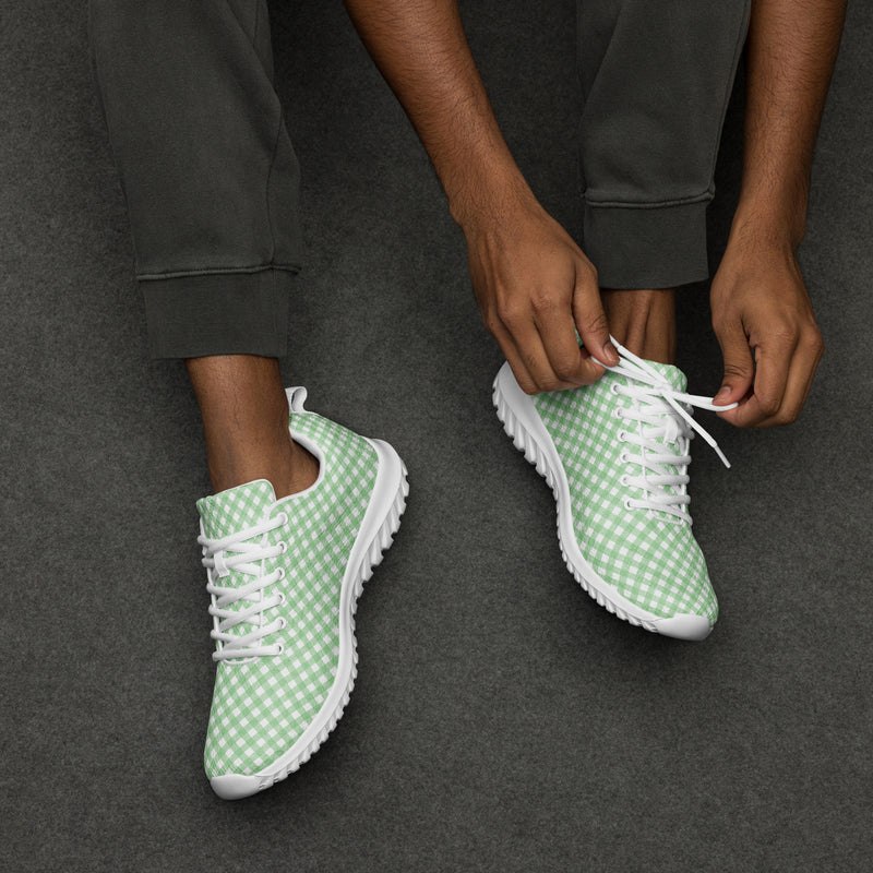 Green Check Small Athletic #268 - Opposite Side | HA!LO Canvas Sneakers
