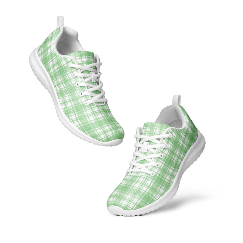 Green Gingham Athletic #270 - Top Down View | HA!LO Canvas Sneakers