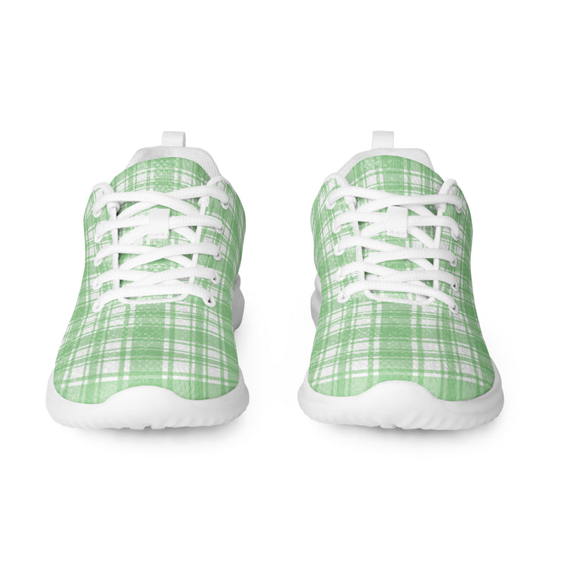 Green Gingham Athletic #270 - Front View | HA!LO Canvas Sneakers
