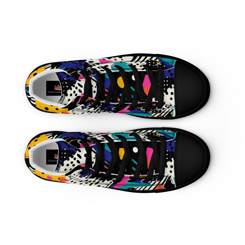 Neon Splash High Top #151 - Lifestyle Shot | HA!LO Canvas Sneakers