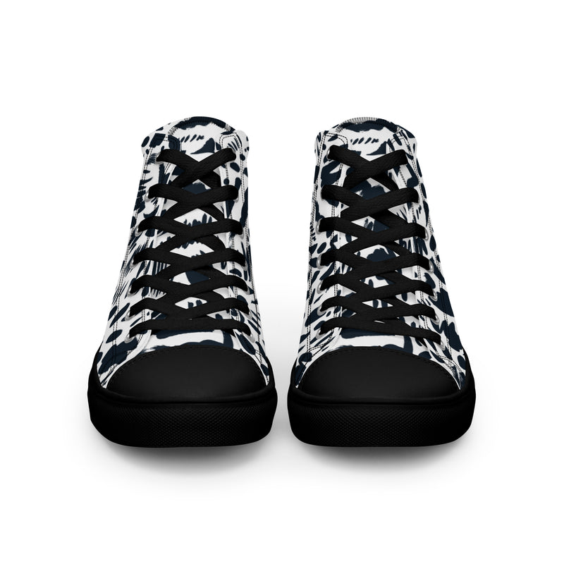 Cow Print High Top #128 - Close Up Detail | HA!LO Canvas Sneakers