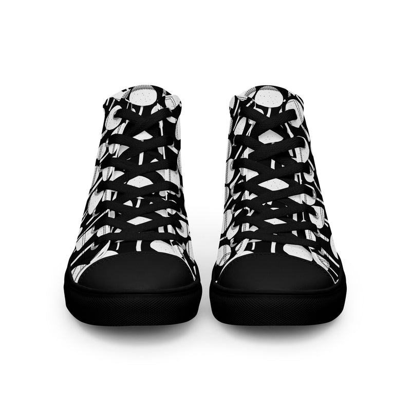Black Tree High Top #141 - Close Up Detail | HA!LO Canvas Sneakers
