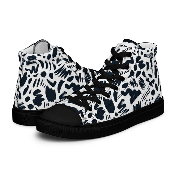 HA!LO Cow Print #128 Men’s Canvas High Top Sneakers