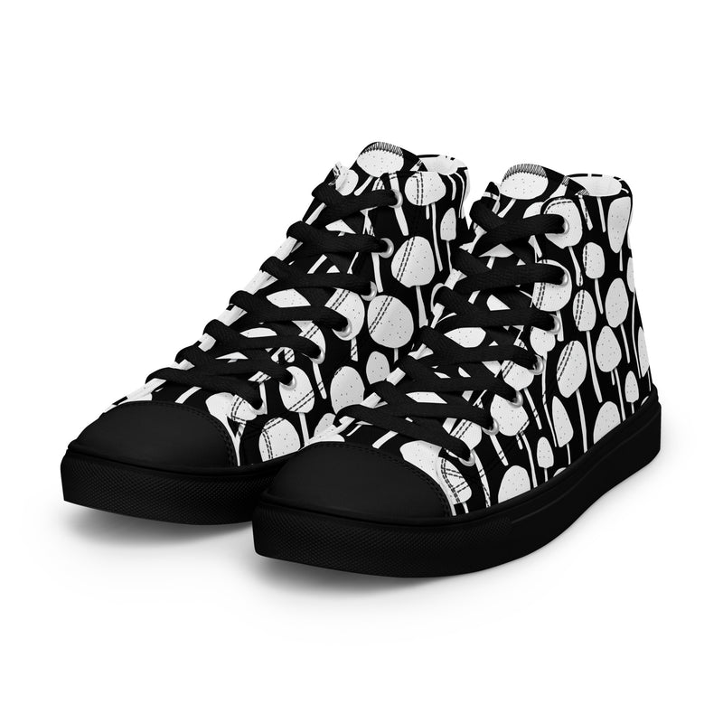Black Tree High Top #141 - Back View | HA!LO Canvas Sneakers