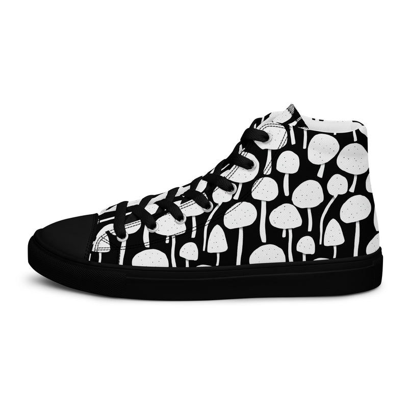 Black Tree High Top #141 - Angled View | HA!LO Canvas Sneakers