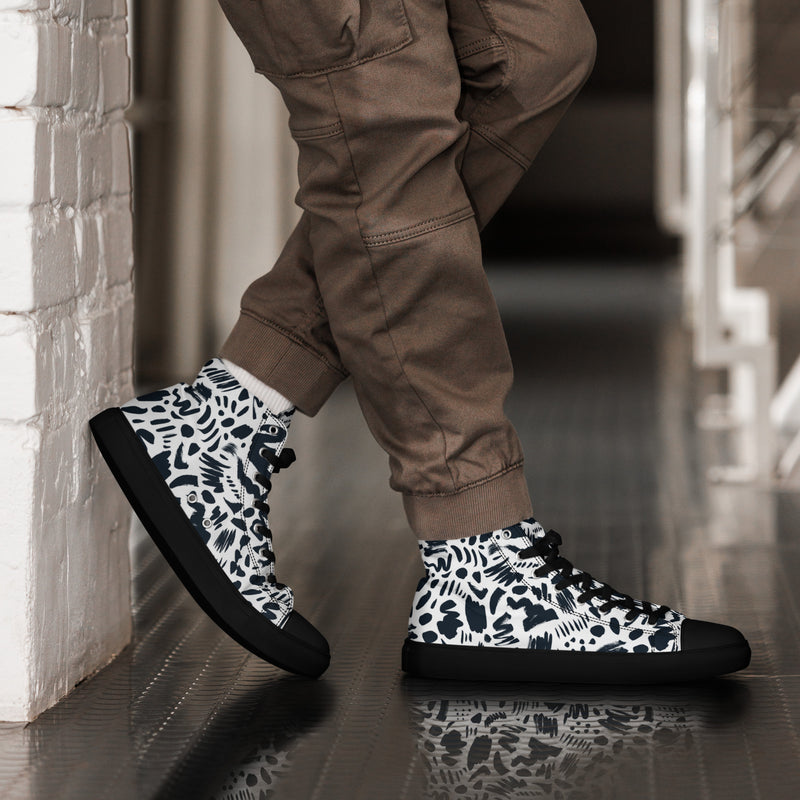 Cow Print High Top #128 - Opposite Side | HA!LO Canvas Sneakers