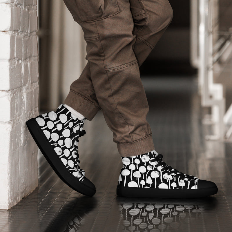 Black Tree High Top #141 - Opposite Side | HA!LO Canvas Sneakers