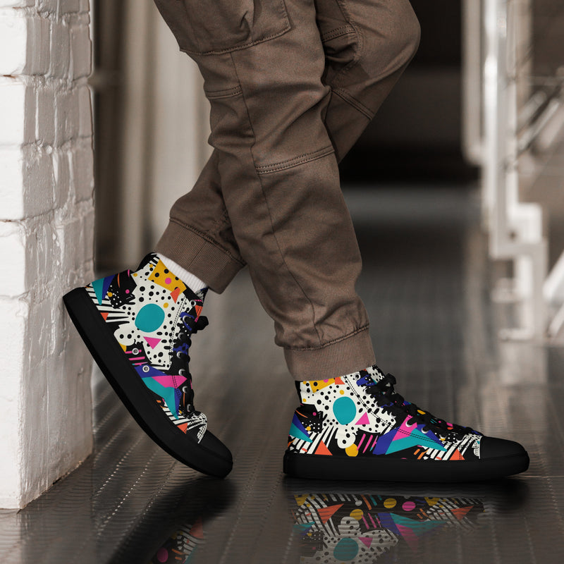 Neon Splash High Top #151 - Opposite Side | HA!LO Canvas Sneakers
