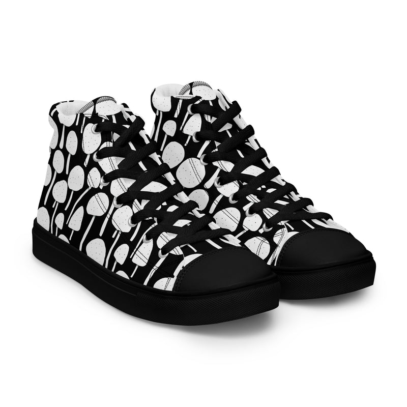 Black Tree High Top #141 - Front View | HA!LO Canvas Sneakers