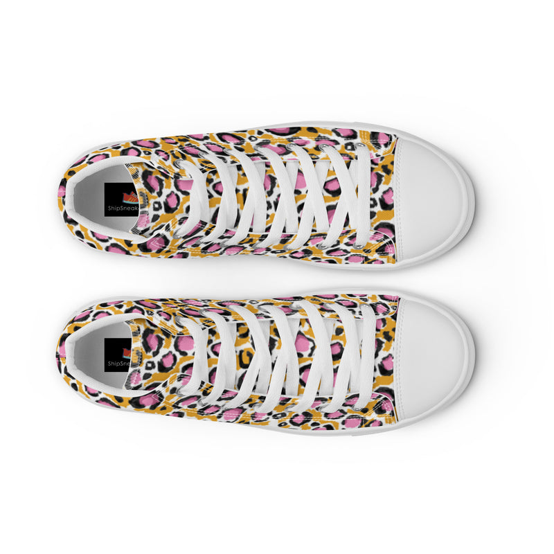 Pink Leopard High Top #7 - Lifestyle Shot | HA!LO Canvas Sneakers