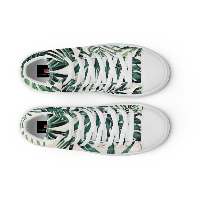 Palm Leaf High Top #12 - Lifestyle Shot | HA!LO Canvas Sneakers