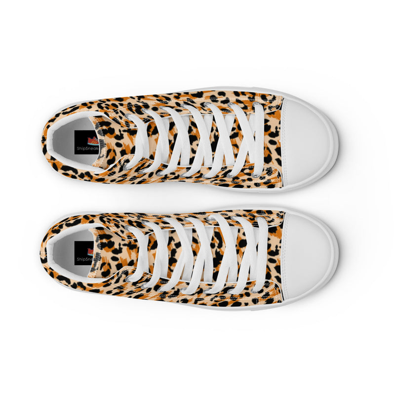 Cheetah Print High Top #15 - Lifestyle Shot | HA!LO Canvas Sneakers