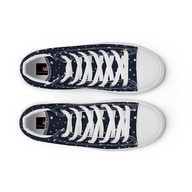 Navy Star High Top #24 - Lifestyle Shot | HA!LO Canvas Sneakers