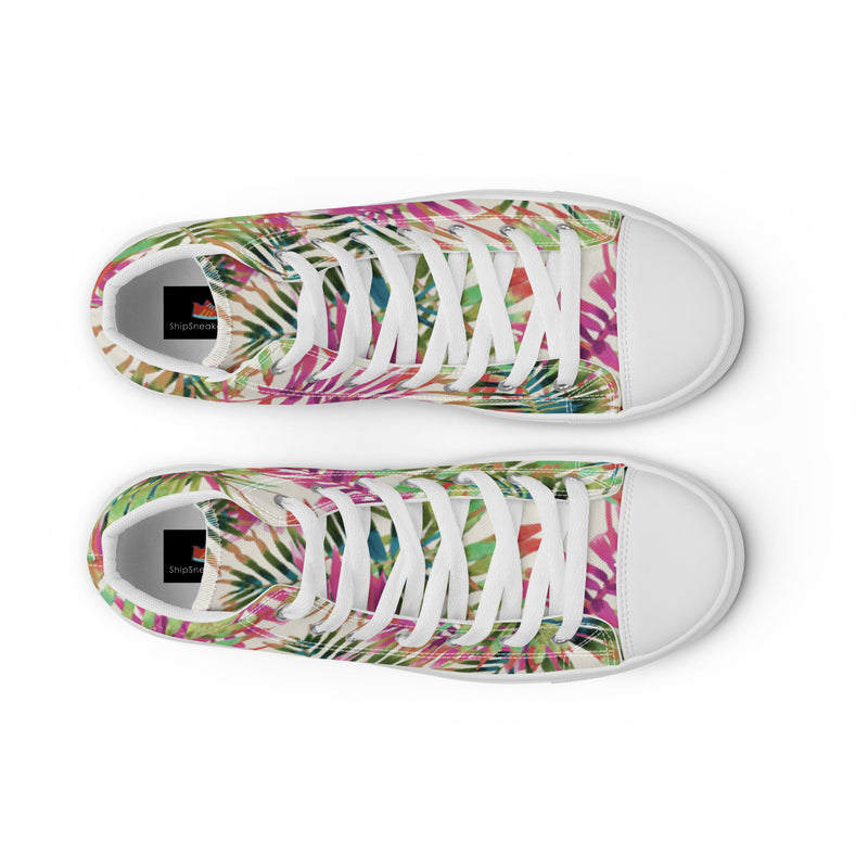 Tropical Leaf High Top #31 - Lifestyle Shot | HA!LO Canvas Sneakers